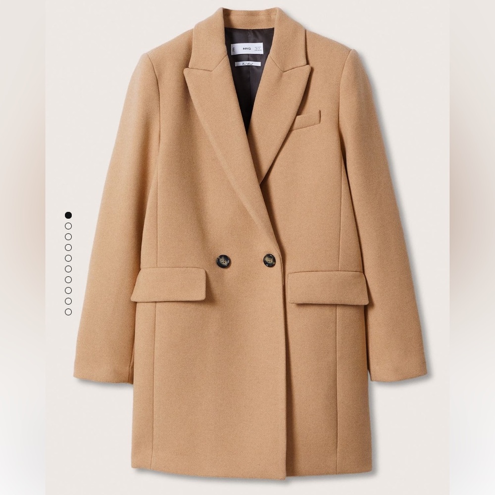 Wool blend camel coat - MANGO sz M